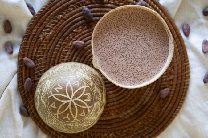 Jícara Bowl (Calabash) with Drinking Chocolate